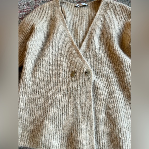 ZARA cream mohair oversized cardigan sweater Size Small - Picture 6 of 8